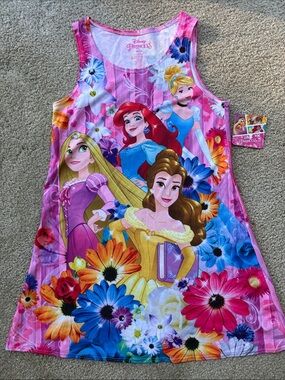 NWT Disney Princess Pink Floral Princess Tank Dress Size Lg (10/12)